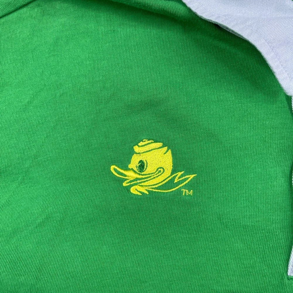 Oregon Ducks Polo Shirt Men Large Green Nike Campus Collection Long Sleeve Rugby